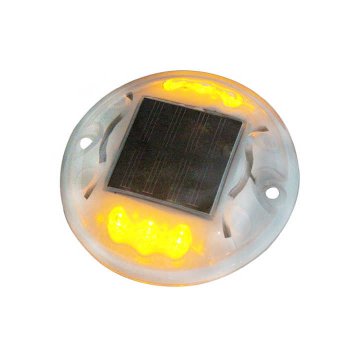 FCC Flashing Solar Road Stud Yellow LED Pavement Markers Viewing Distance 1000m