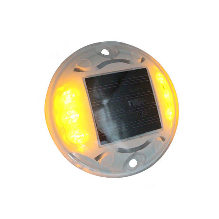 FCC Flashing Solar Road Stud Yellow LED Pavement Markers Viewing Distance 1000m