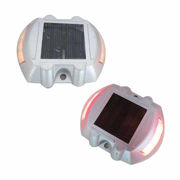 Horseshoe Solar Led Reflector Road Studs Marker Cat Eye Flashing Light