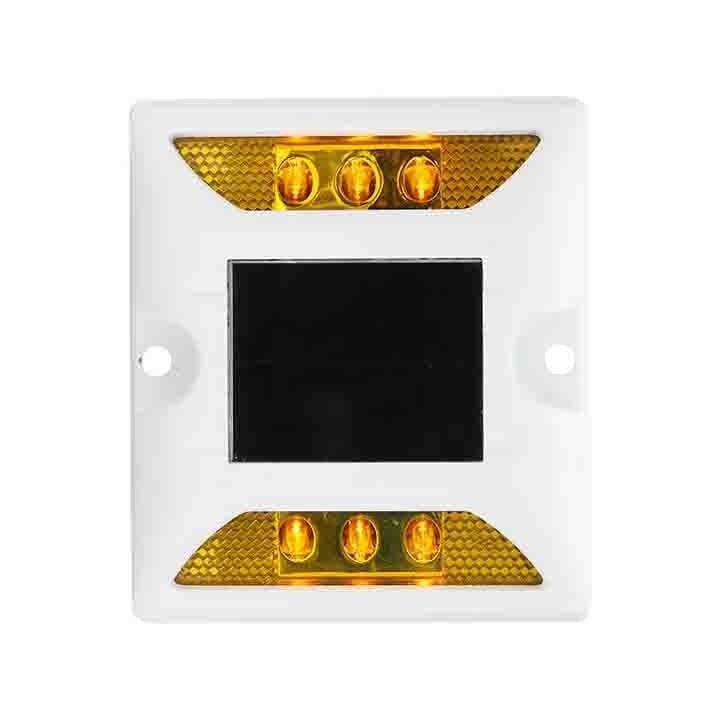 Yellow Led Solar Powered Road Studs Aluminium High Visibility Road Marker Light