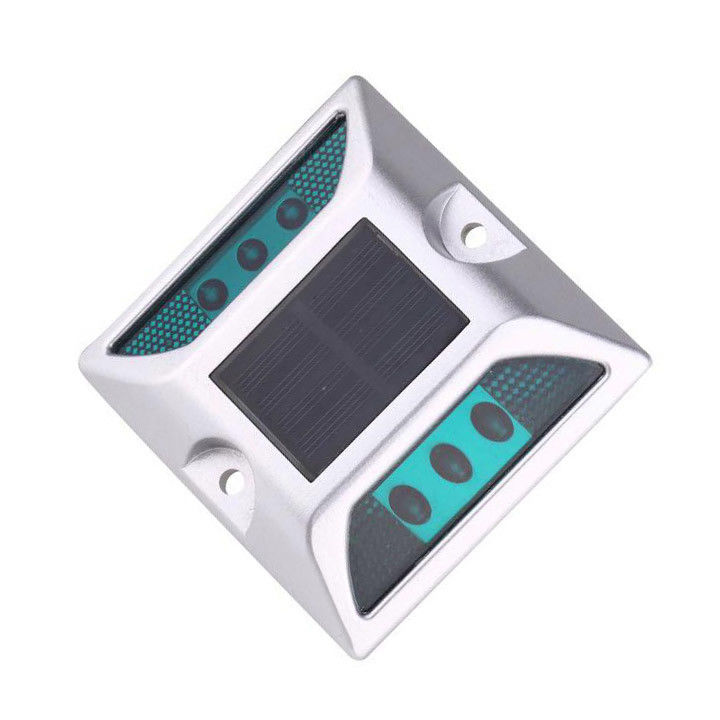 IP68 Aluminium Solar LED Road Studs Green Color Motorway Cat Eyes Reflectors