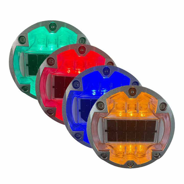 Solar LED Road Studs Embedded Round Aluminum Flashing LED Cat Eye Road Markers